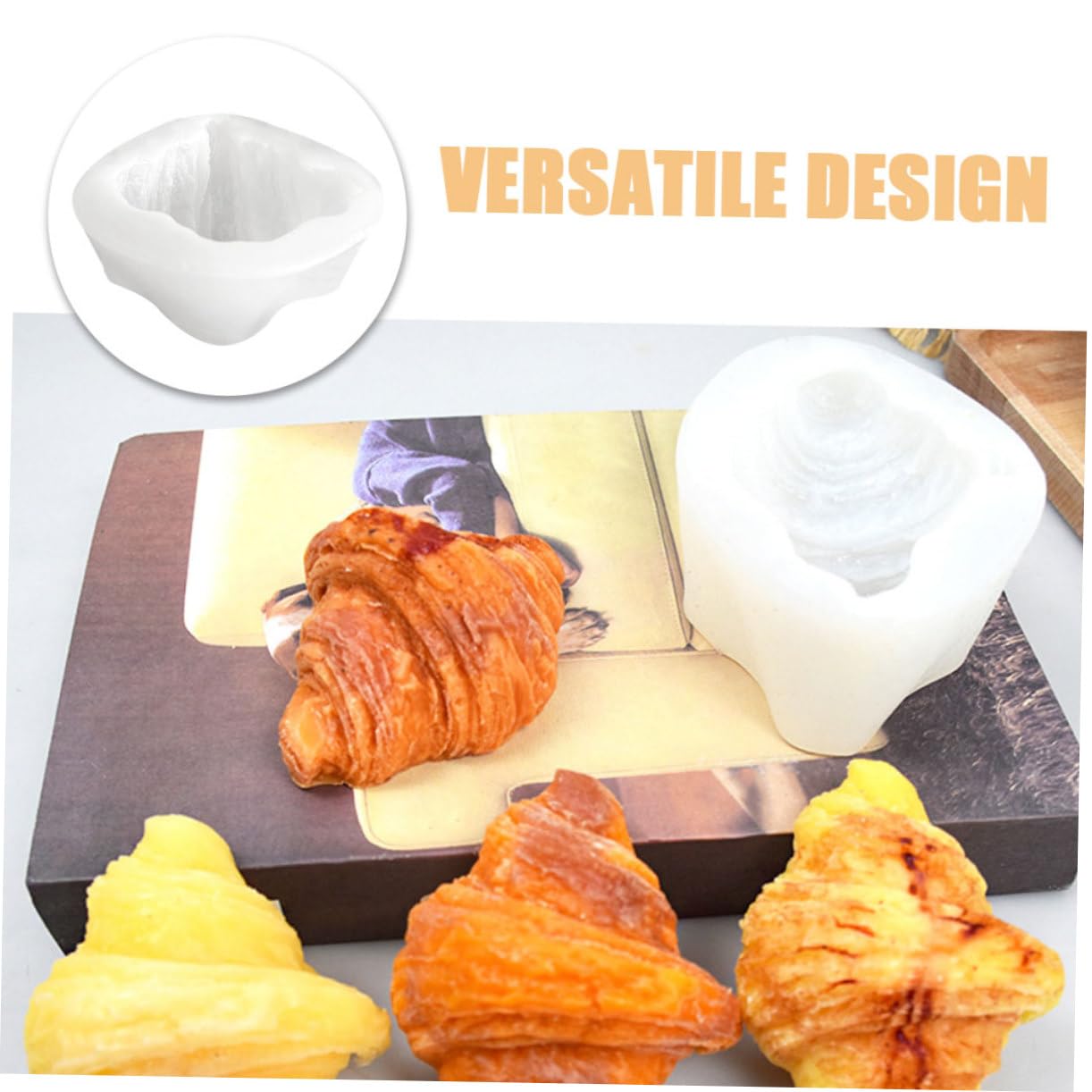 Operitacx 5 Pièces Moule De Cuisson Moules en Silicone Bougie Cire Moules Fabrication De Bougies Moule Croissant DIY Silicone Moule DIY Moule Croissant Moule Unique Croissant Bougie Moules