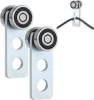 Vista 20 de 2 carritos con ruedas rodillos. Conjunto de carrito con rodamientos. La parte superior del carrito tiene espacio para tornillos de ajuste