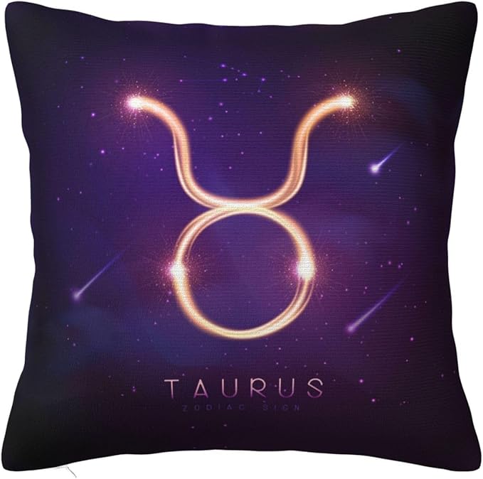 12 Zodiac Signs Throw Pillow Cover Soft and Comfortable for Couch Bed Car Home Decor Square Zodiac Pillow Case Taurus 18