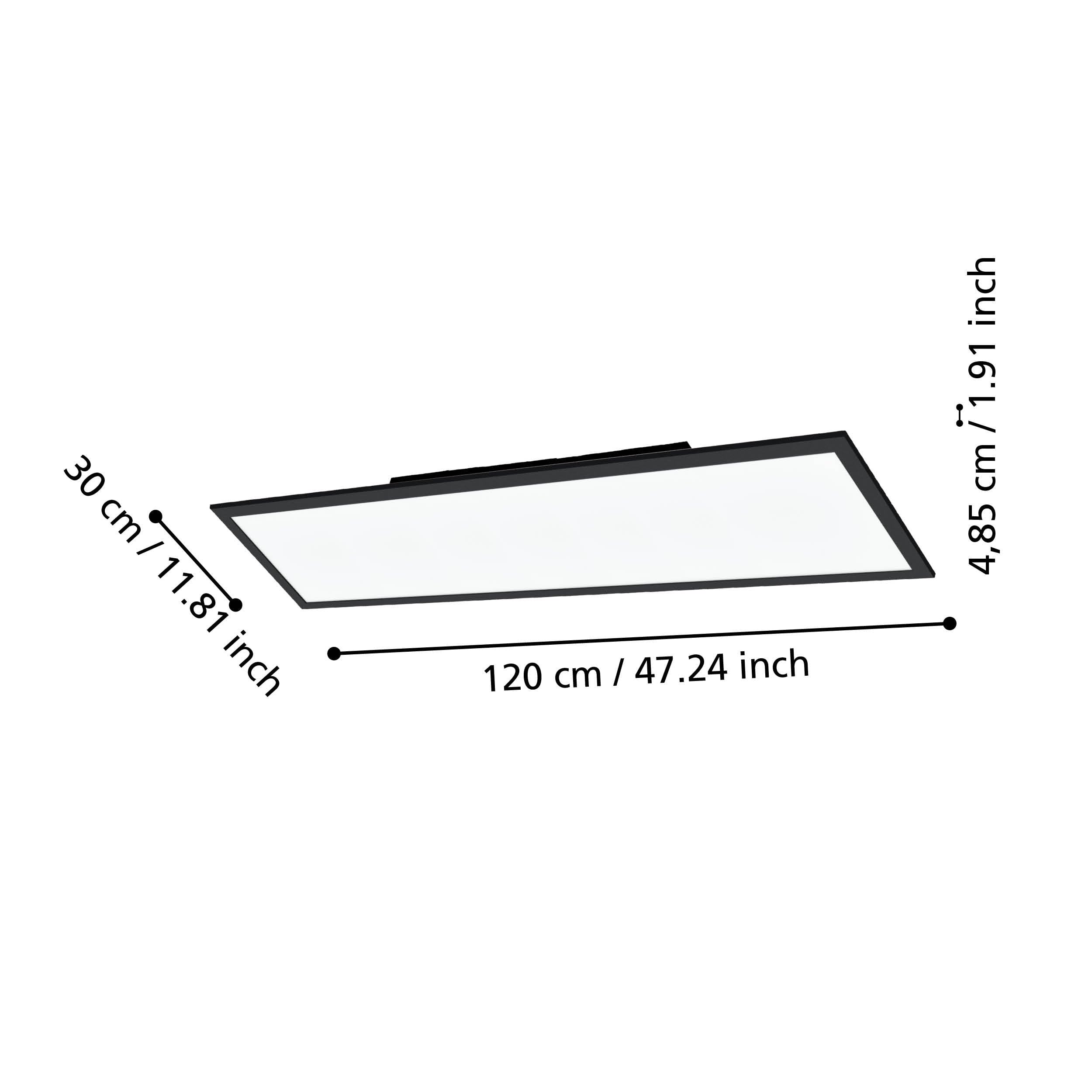 Eglo connect.z Smart Home Led pannello Salobrena-Z, L x L 120 x | 30 cm, ZigBee, app e controllo vocale, colore della luce regolabile, dimmerabile, lampada da soffitto in alluminio nero