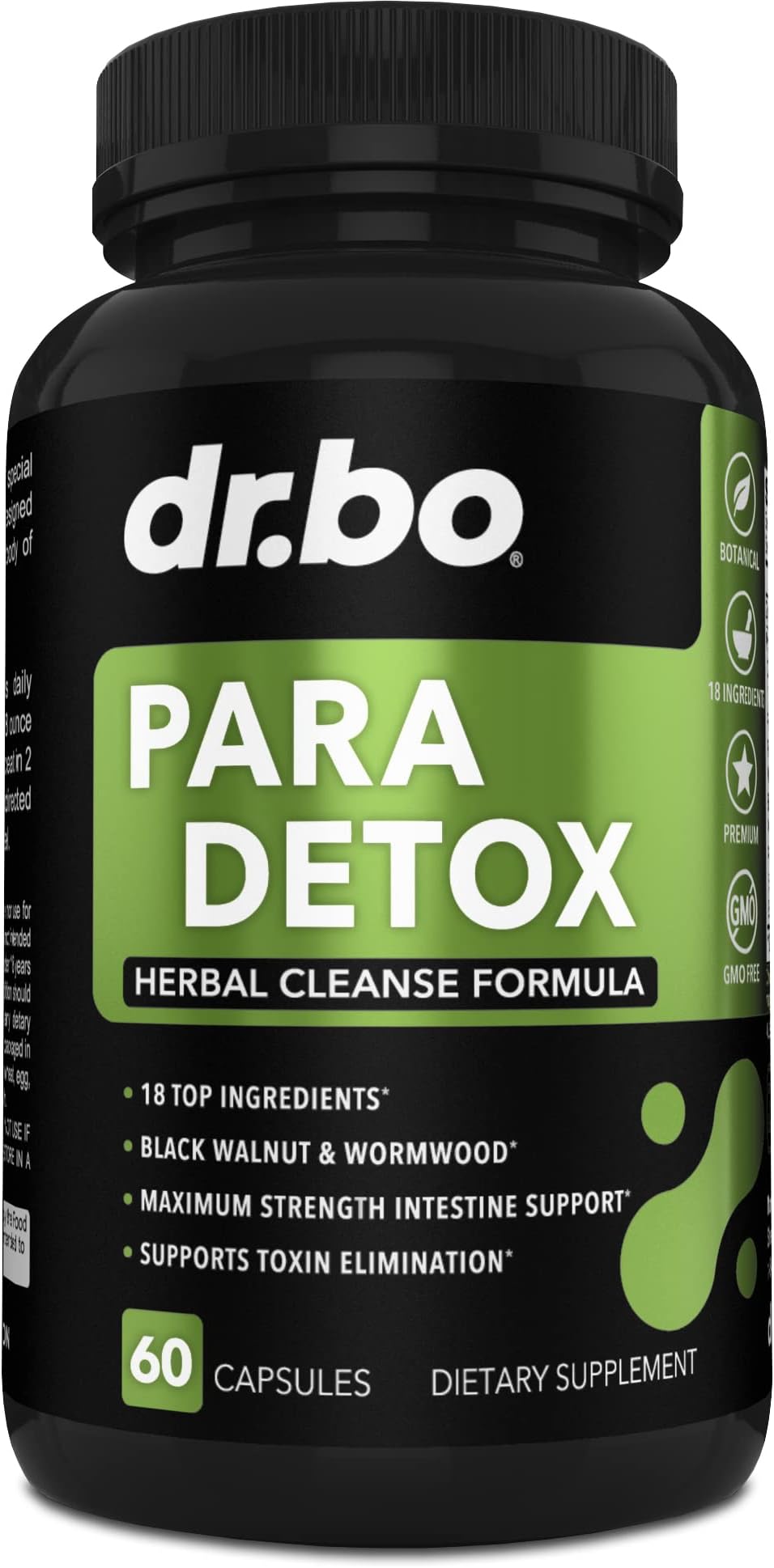para Cleanse Human Detox Guard - Intestinal Pills Support for Humans - Pro Gut Health Intestine Supplement Stomach for Adults - Herbal Wormwood Black Walnut Complex & Cloves - 60 Capsules