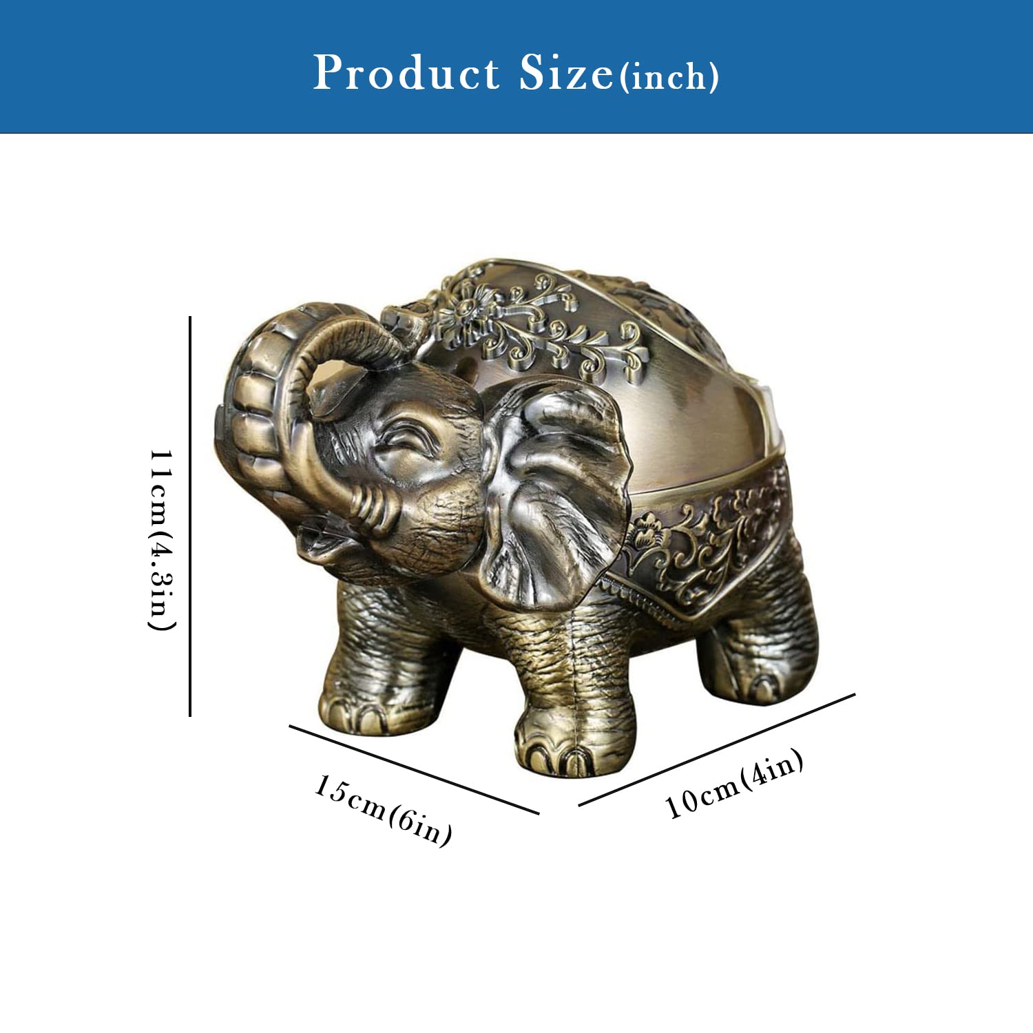 Cikonielf Cendrier Avec Couvercle Cendrier Boule, Cendrier Coupe-Vent De Style Européen Château