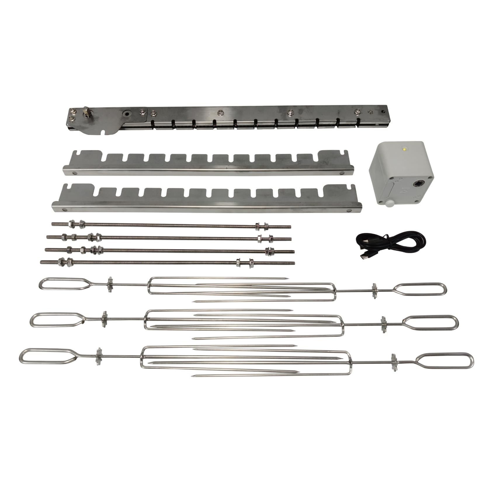 Kit girarrosto universale di ricambio da tavolo, dispositivo di ribaltamento automatico per spiedini rotanti, kebab, barbecue grill (DS11LSN)