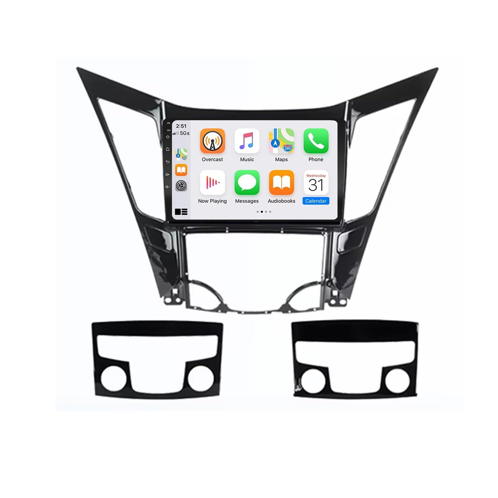 Wyświetlacz Carplay dla Hyundai Sonata 6 YF 2009-2014 Przenośne Radio Samochodowe Z Ekranem Dotykowym Hd, Funkcją Mirror Link I Carplay;, 8 Rdzeń 8G+256G