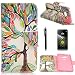 LG G5 Case,LG G5 Flip Case,HKW (TM) Colorful Tree LG G5 PU Leather Magnetic flip folio Cover wallet Case with kickstand for LG G5 Phone case (MA1113)