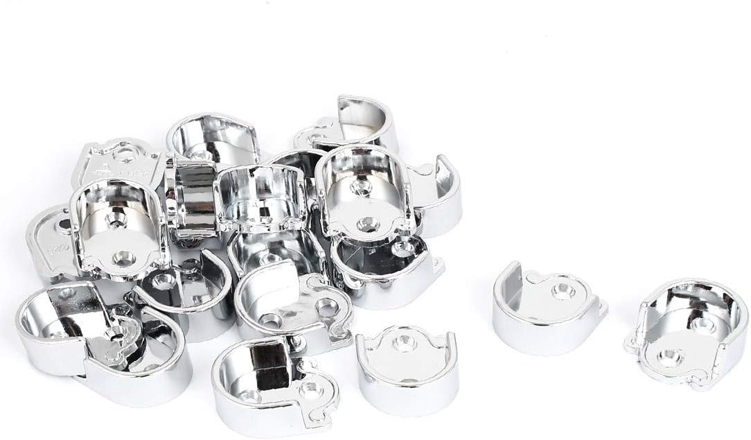 New Lon0167 Metal 25mm Featured Dia Clothes Closet reliable efficacy Rod Flange Holder Bracket Silver Tone 20pcs(id:21a 6e 4f 7c0)