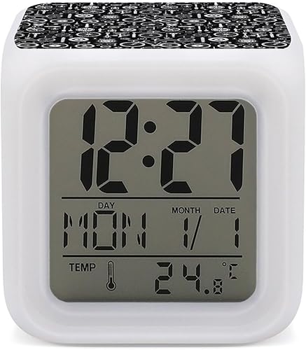 Relojes despertadores digitales para dormitorios, con impresión retro para bicicleta, lindo LED, mesita de noche, reloj digital para aula,