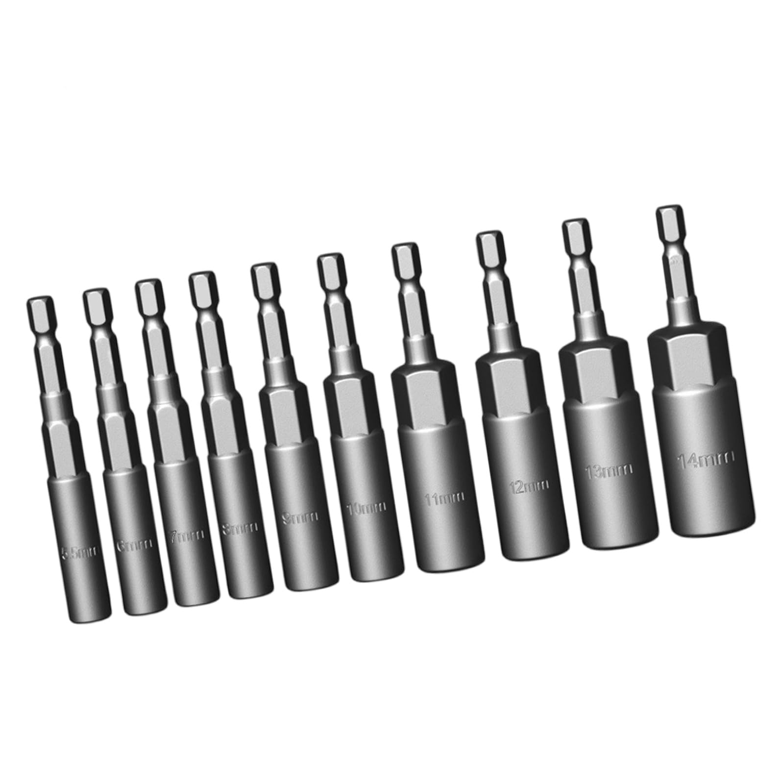 Kalttoy 10 Piece Set 1 / 4Inch Nut Driver Set Extension Socket Drill Bit Holder Quick Changing Power Nut Driver Bit Set Hexagonal Shank Hexagonal Socket Extension