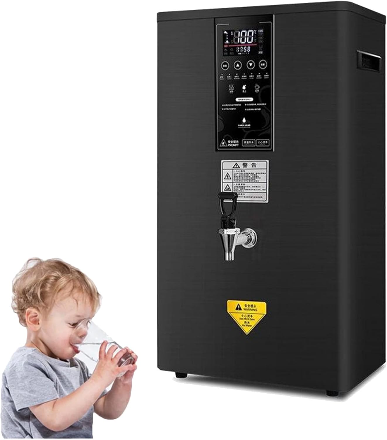 Hot Water Dispenser Commercial Water Boiler Electric Warmer, Hot Water Machine, 50L/60L/80L per Hour, Stainless Steel, Large Capacity, 2500W for Restaurant, Hotel, Office,Black-60L
