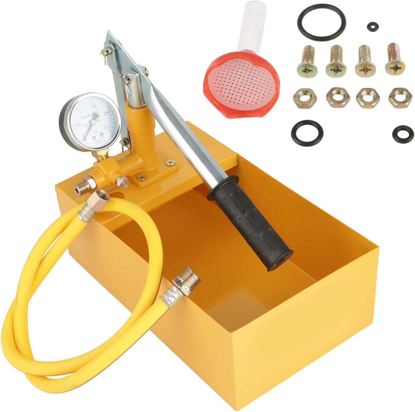 SAK Hydraulic Pressure Test Pump, 2.5Mpa 25KG Manual Hydraulic Water Pressure Test Pump, Pipeline Tester Tool for a Variety of Pressure Vessels, Pipes, Valves and Other Pressure Test, 13ml / Time