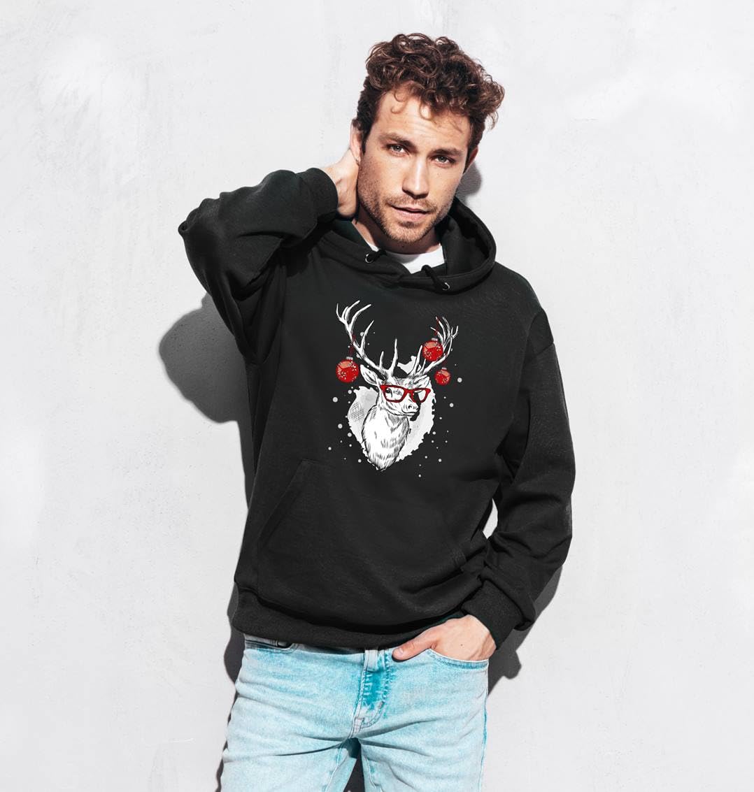 Tassenbrennerei Hoodie - Weihnachtspullover - Cooler Elch Pullover mit Weihnachtsmotiv - für Nikolaus, Weihnachten - Herren & Damen