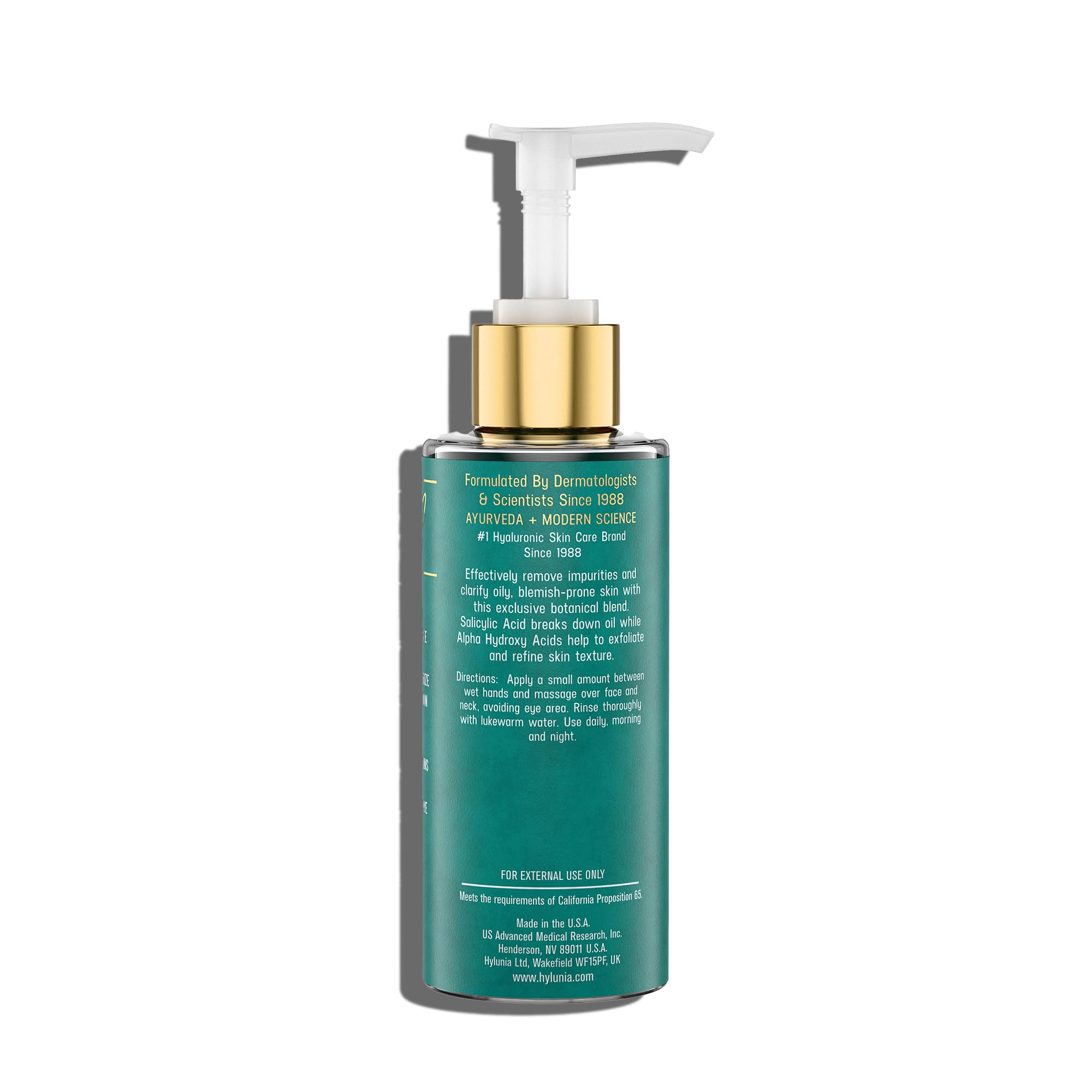 Gel limpiador facial salicílico, 5.1 fl oz, suero de ácido hialurónico, prevención del acné para pieles grasas 2