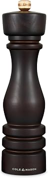 Cole & Mason London Refillable Spice Mill, 8 Salt Mill, Chocolate Wood