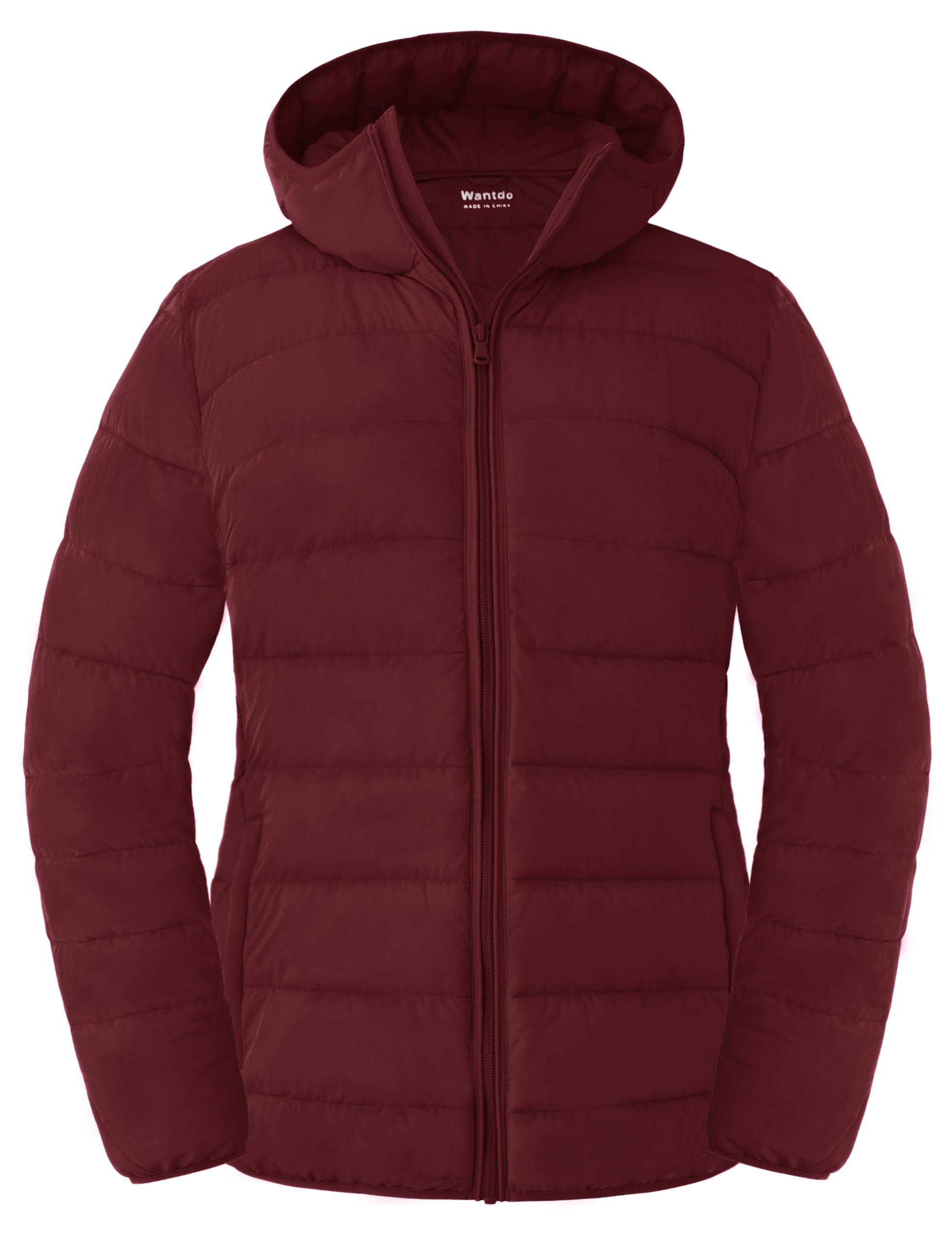 Wantdo Veste d'Hiver pour Femme Parka Chaude Doudoune Léger Manteau | Coupe Coupe-vent,Imperméable,Poignets Côtelés,Poches à Boutons-Pression,Taille Ajustable,Capuche Amovible,Plein air