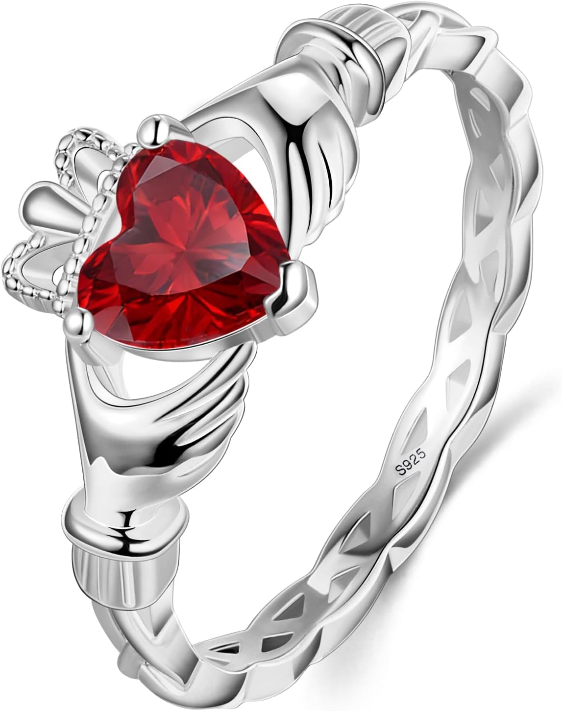 LYTTMAB Claddagh Rings For Women Men, Sterling S925 Silver Irish Celtic Rings, Crown Ring Friendship Ring Heart Ring