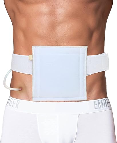 Miniatura 1 de Cinturón de tubo G con bolsa de esponja cuadrada de 6 pulgadas, soporte para catéter PD para diálisis peritoneal, alimentación, PEG, tubo J,