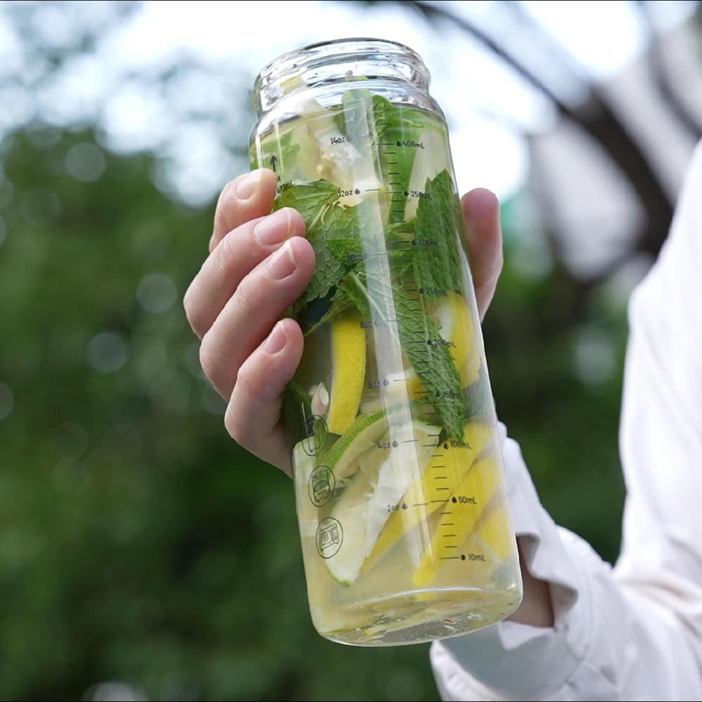 Zukro 16 oz Glass Water Bottles, 4 Pack Reusable Wide Mouth Heat-Resistant Borosilicate Glass Jars with Stainless Steel Lids for Juicing, Smoothie, Protein, Leakproof Juice Bottle, BPA Free - Image 7