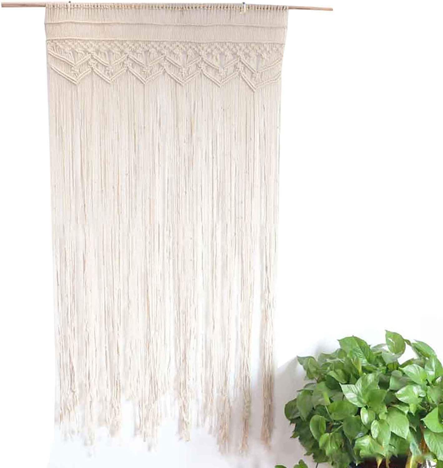 Tapiz Bohemio Grande de macramé para Colgar en la Pared, decoración Tejida para el hogar, Fondo de galería para apartamento, Sala de Estar, Dormitorio (Blanco, 130x180cm)