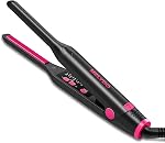 Mini Fer plat pour cheveux courts, 3/10" Crayon Fer plat avec 9 Temps ajustable, petit lisseur de cheveux pour les coupes de pixie, les bangs & Bords, Plaques flottantes en céramique, Double tension, Arrêt automatique