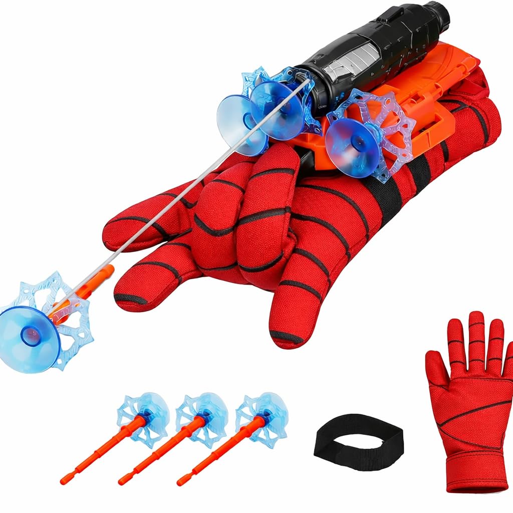 Magicwand ⦗Pack of 2⦘ Superhero Web Shooting Glove Launcher Wrist Toy Superheroes Cosplay Toy for Kids-picture-15