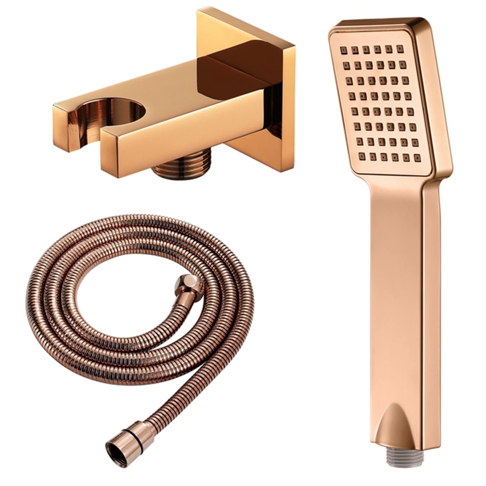 Ensemble de douche à main verte carrée avec tuyau souple et clip