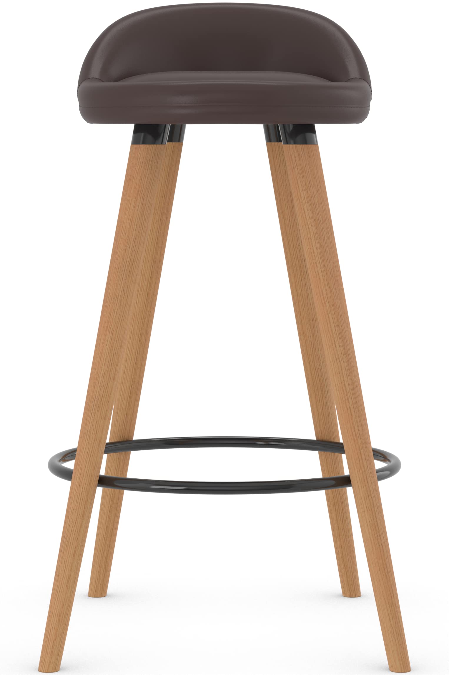 Skandi Bar Stool Leather (Brown)