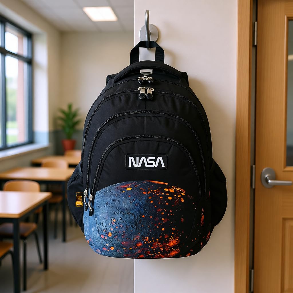 Nasa Schulrucksack Teenager Jungen Set 3 Teilig - Schulrucksack Jungen, Schulranzen ab 5. Klasse - Rucksack Schule, Schultasche Jungen - Ergonomischer Schulranzen