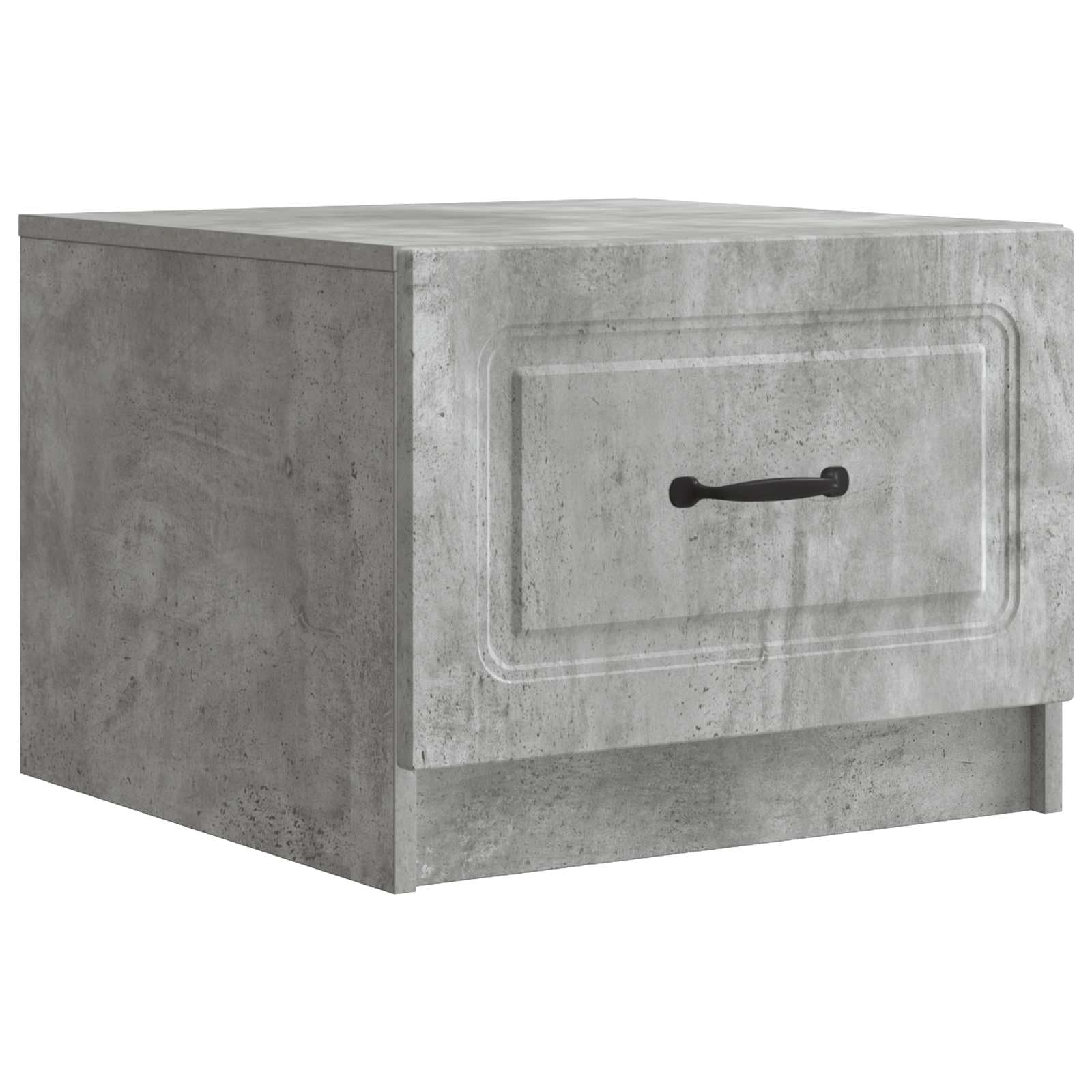 Console polyvalente grise en bois d'ingénierie 49x50 cm avec grand tiroir