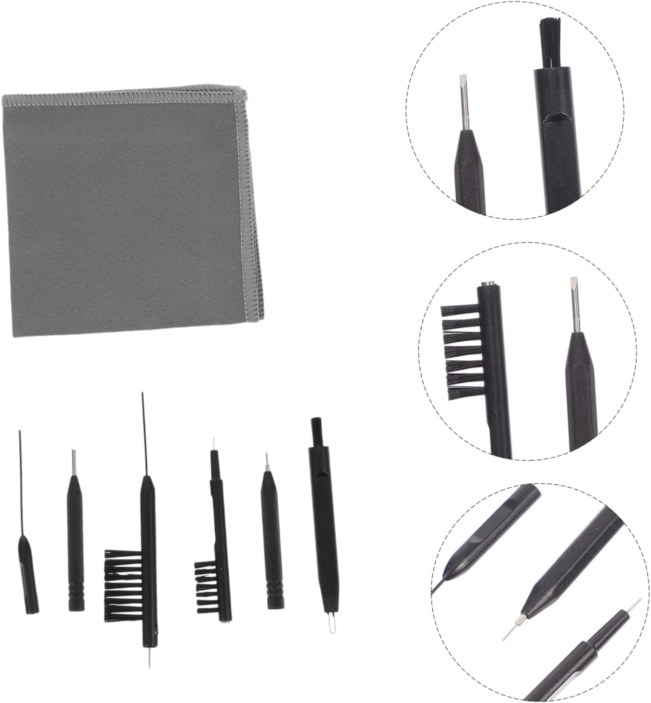 Beavorty Hearing Aid Cleaning Kit 7-Piece Universal Accessories Set Cleaning Wipe Cloth and Screwdriver for Effective Hearing Amplifier Maintenance