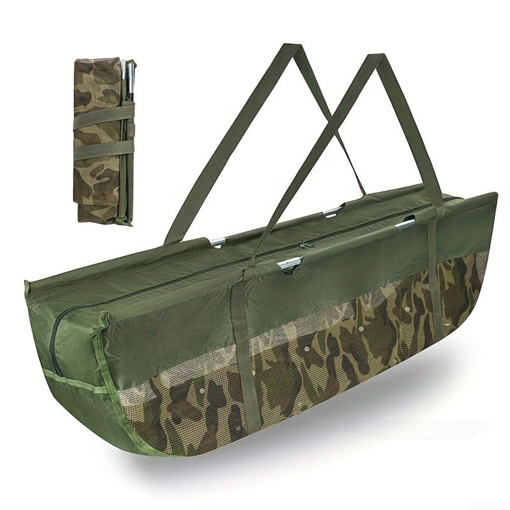Sac de transport de pêche en tissu Oxford avec règle étanche, 117 cm, rangement pour mesure de carpe