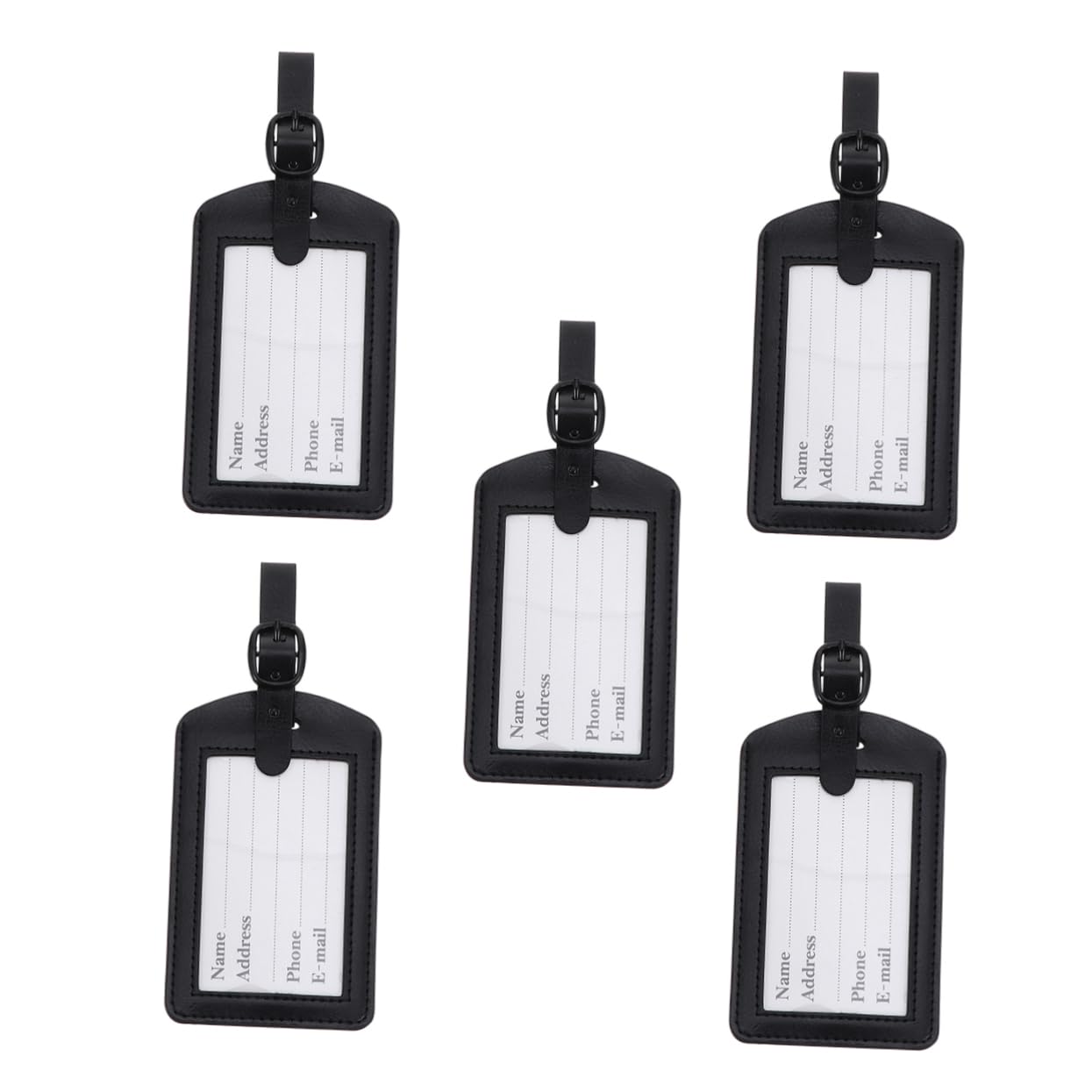 BESPORTBLE 2 Set Etichette Per Bagaglio in Pu Targhette Identificative Per Valigie Pratiche E Riutilizzabili Facili in Design E Al 5 Pezzi*2