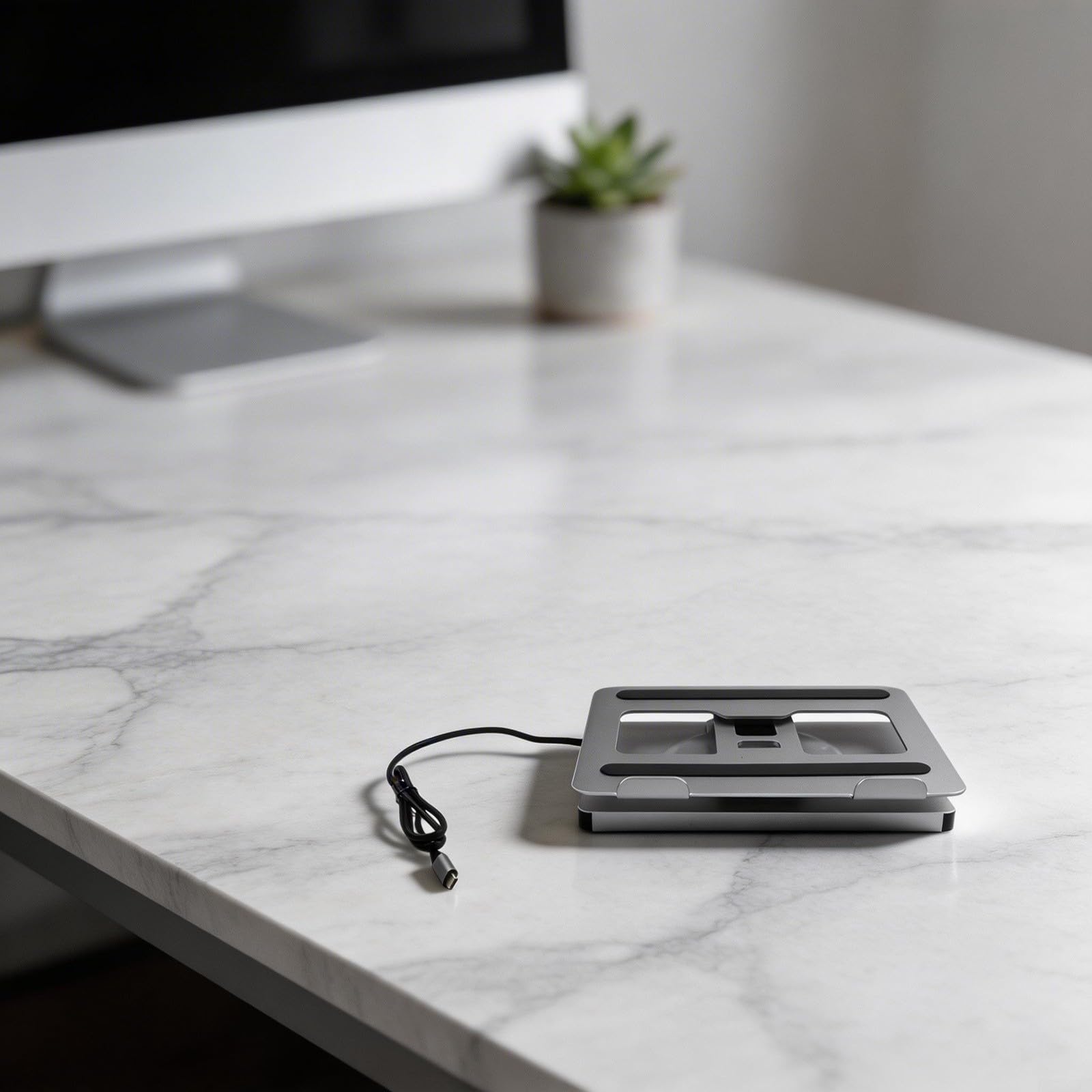 Soporte para portátil con estación de acoplamiento, concentrador USB C 10 en 1 con 4K a 60Hz, Gigabit Ethernet, elevador giratorio plegable de aleación de aluminio para escritorio de oficina y hogar