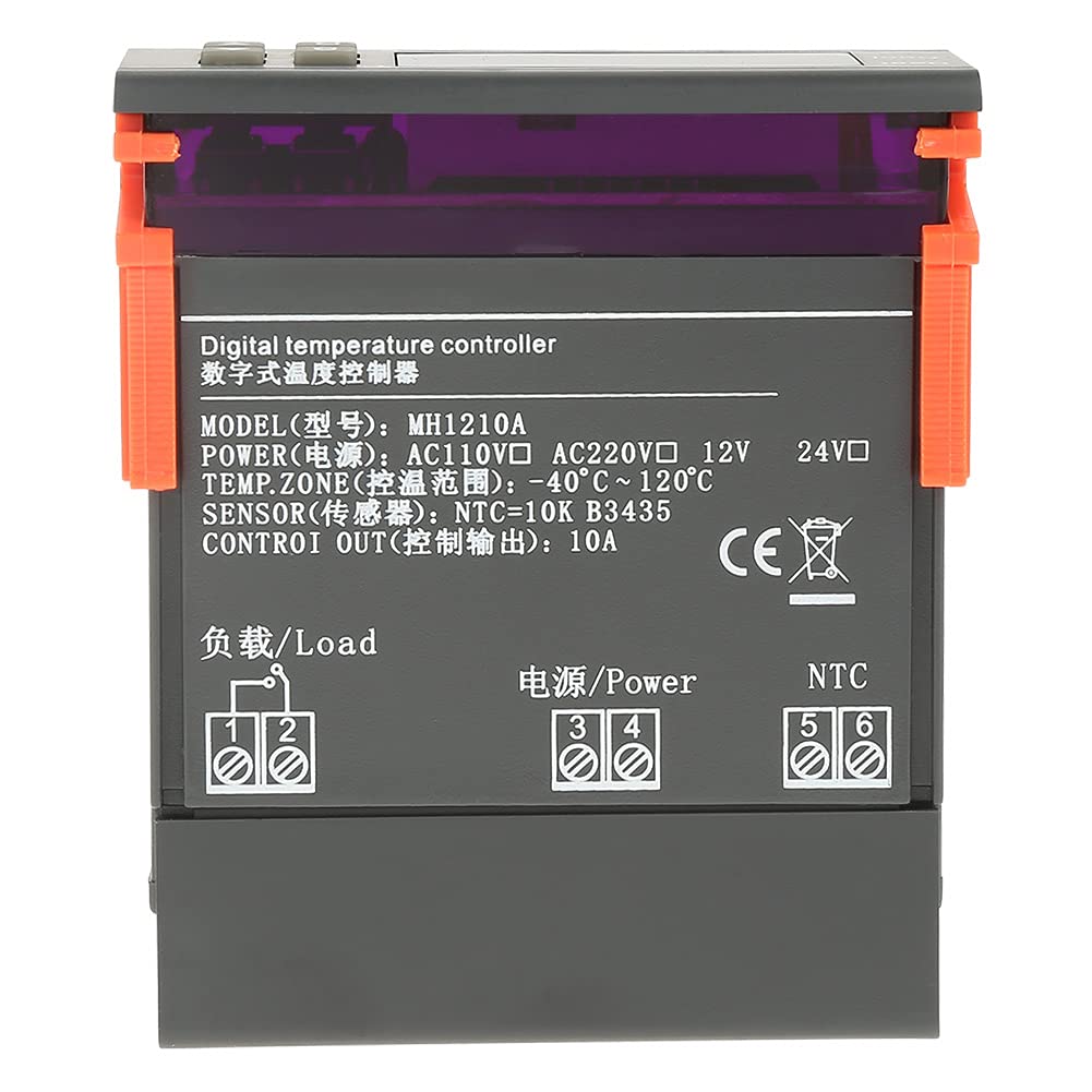 Hyuduo MH1210A Contrôleur de Température du Thermostat Numérique avec Sonde de Capteur 40-120 ℃ Fonction de Démarrage de Différence de Retour Réglable à Large Plage pour le Contrôle de (DC12V)
