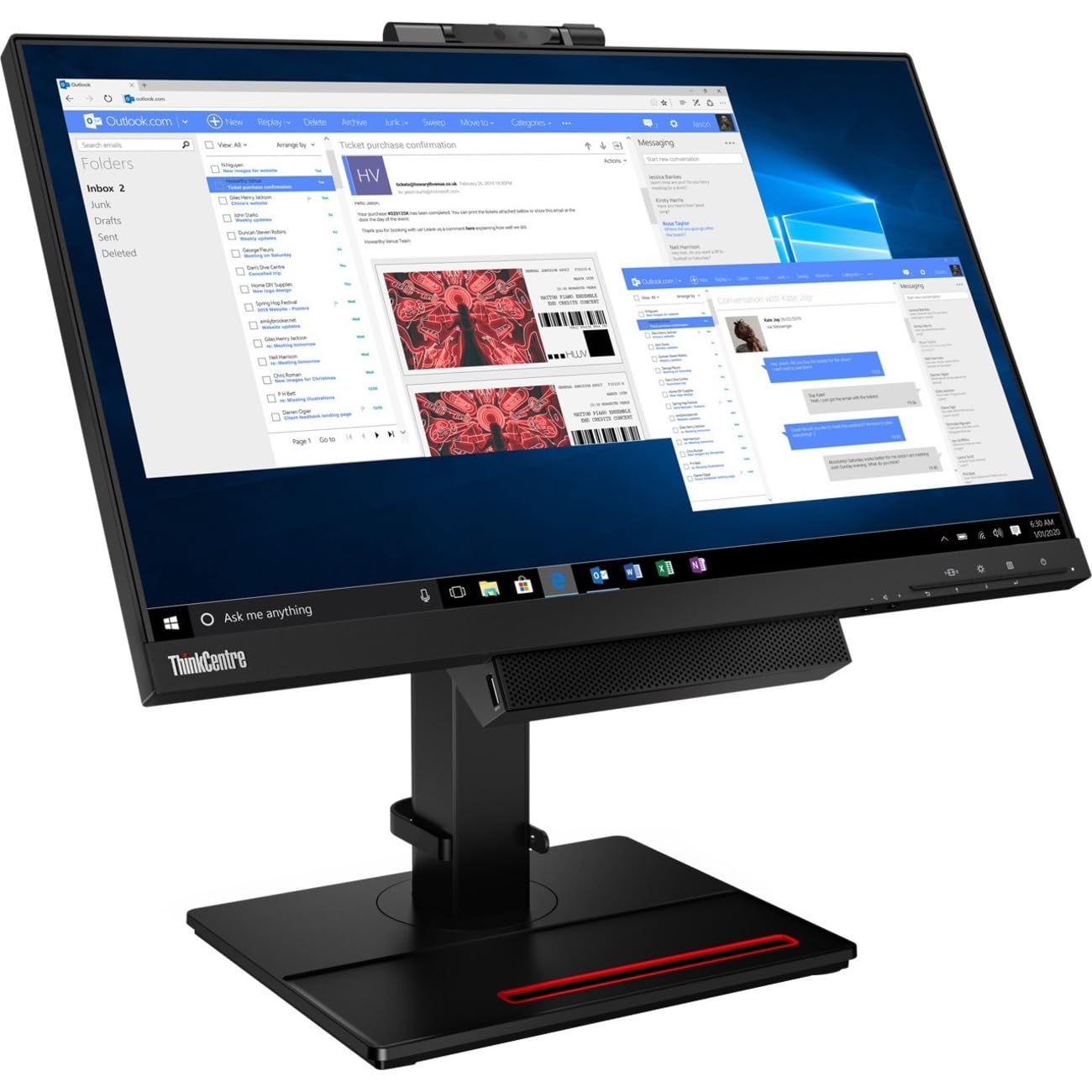 Lenovo PC Ordenador All in One Kit, Monitor TIO 24" Gen4 + M910q Tiny, Procesador Core i5-7500T, Memoria RAM 8GB, Disco SSD 240GB, Win 11 (Reacondicionado)