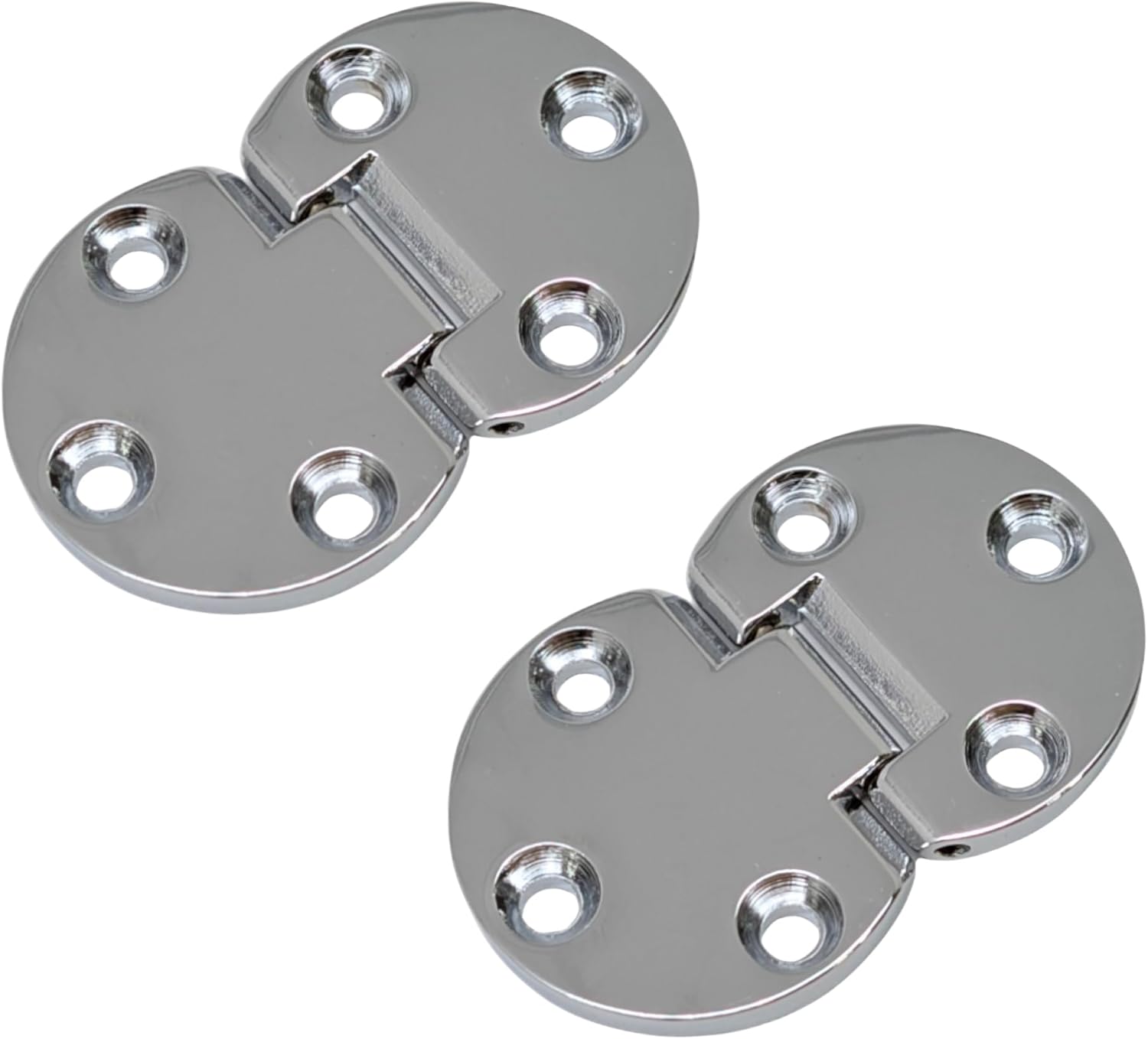 DIY Partner Set of 2 Drop Hinges, Chrome Plated, GB Plated, Embedded Type (Mounting Screws Included) (Chrome)