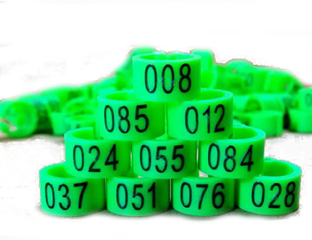 YZJ New 100 Pcs 8mm 1-100 Numbered Poultry Leg Bands Bird Pigeon Duck Rings Clip