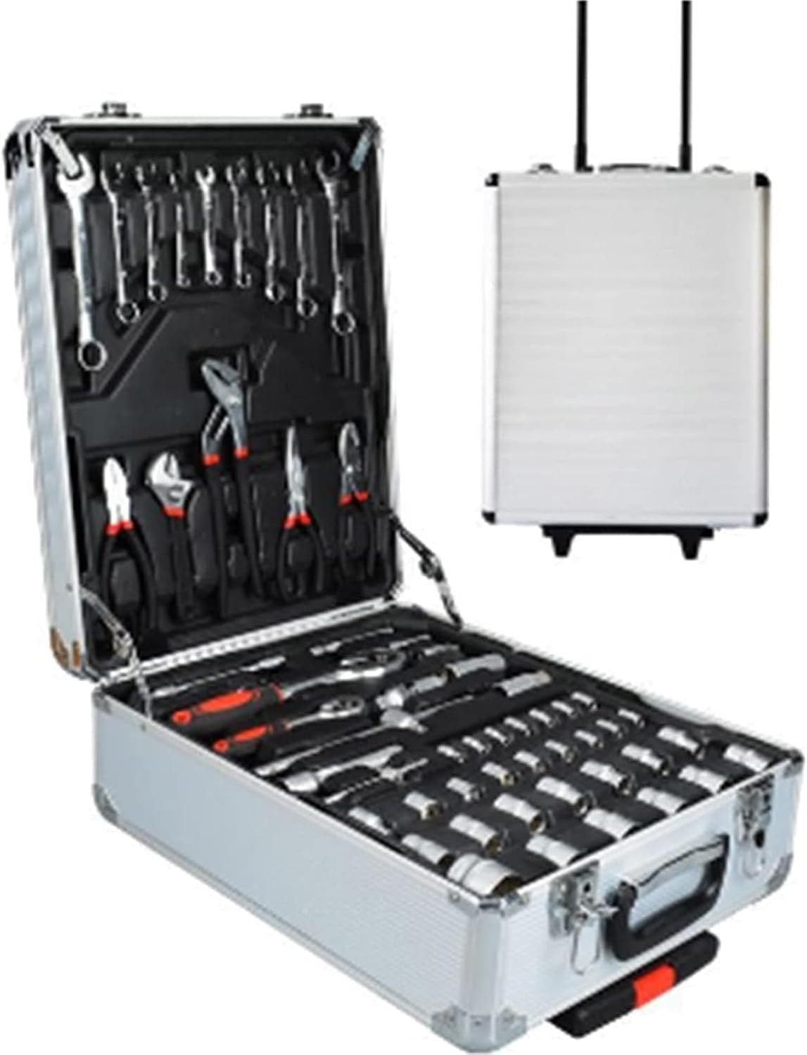 Tool Box Kit Tool Box Set 186 Pieces Socket Wrench Auto Repair Tool Box Combo Pack Mixed Tool Box Set Hand Tool Box Kit with Plastic Tool Box