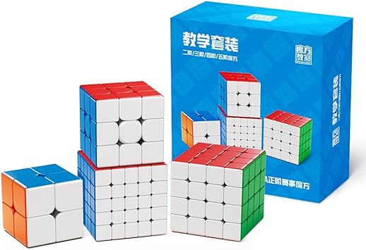 Bukefuno MoYu MFJS WCA 2x2 3x3 4x4 5x5 Speed Cube Gift Box Set مجموعة ألغاز حزمة السرعة السحرية بدون ملصق مكعبات ألغاز MFJS WCA 2-5 Cube