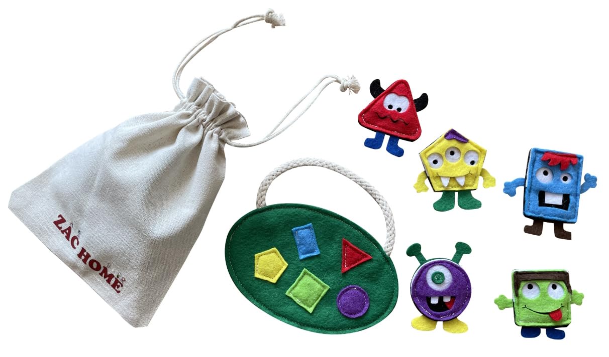 Square, Rectangle, Circle, Triangle, Pentagon 5 Shapes Finger Puppet - Fun and Educational Toy for Toddlers and Preschoolers