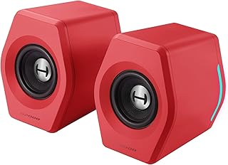 Edifier G2000 32W PC Gaming Computer Speakers for Laptop Mac Desktop Computer Woofer Speakers Bluetooth USB 3.5mm AUX Inputs RGB Lights Multimedia Speakers Red