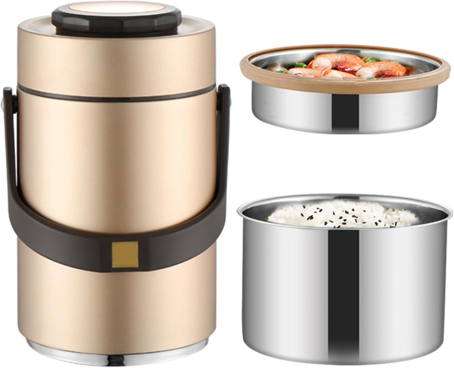 Gcroet Insulated Food Container 1.5L Stainless Steel Double Wall Vacuum Food Flask with Handle Leak-Proof Hot Flask Easy to Clean Flasks for Hot Work...