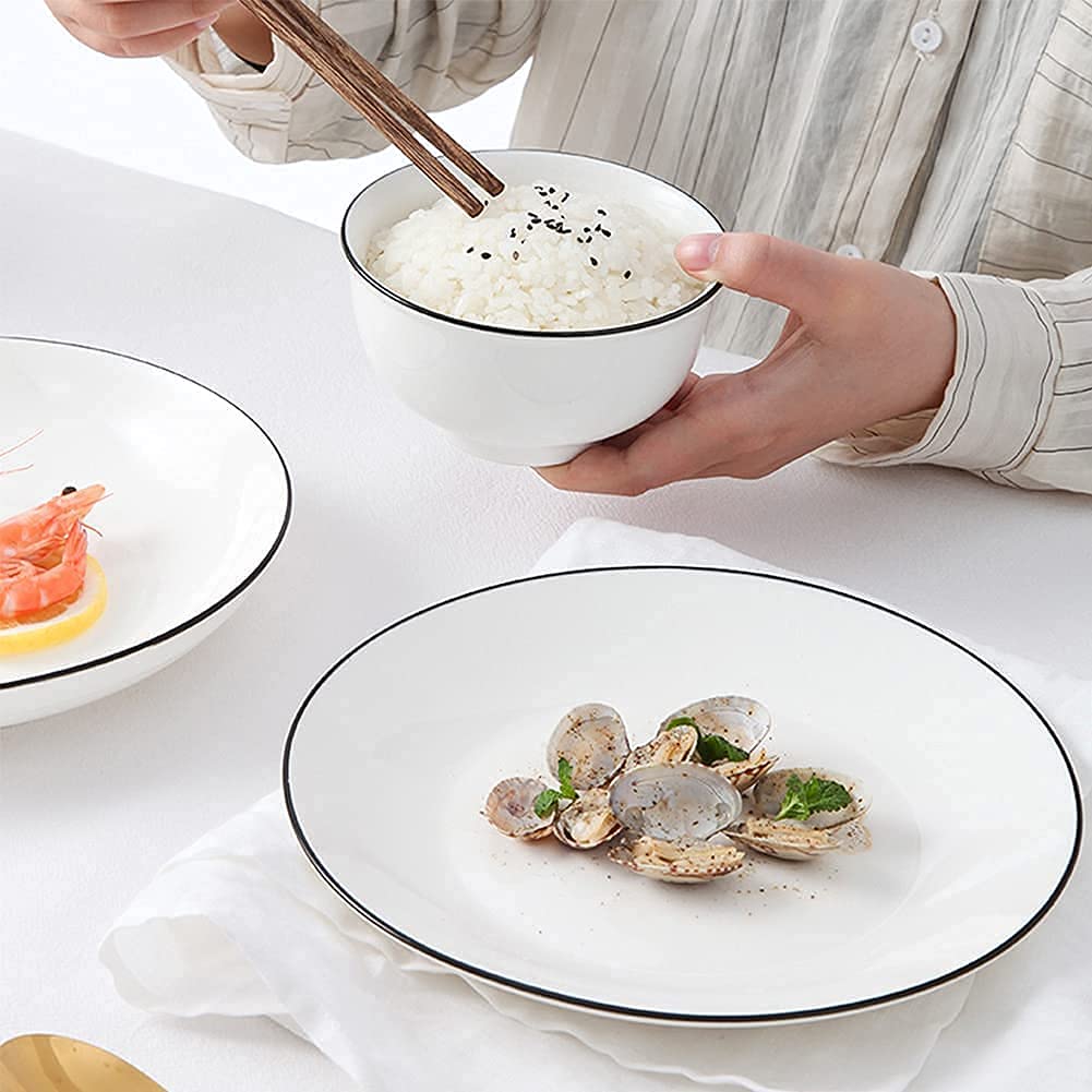 Juego de vajilla, juego de vajilla especial para restaurante, juegos de vajilla de 19 piezas, juego de vajilla de porcelana china con platos, cuencos y fuente, juego de vajilla de cerámica para,