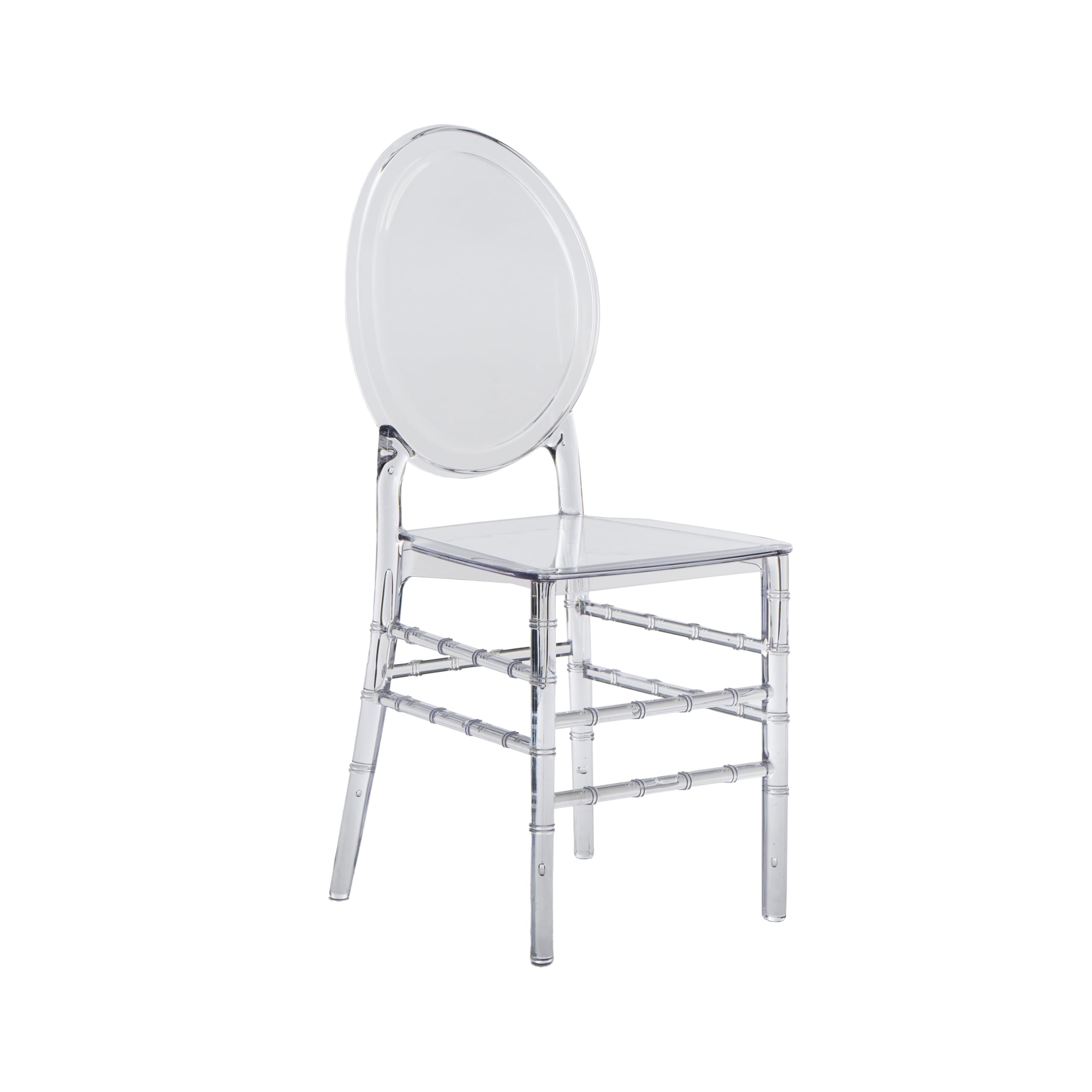 Techni Home Chiavari Style Ghost Chair, Set of 2 Stackable Acrylic Chairs, Elegant Design Perfect for Weddings, Parties, Events, Extra Dining Seating,