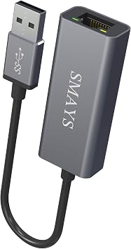 LAN Adapter for Smart TV, for Samsung TV, TCL Roku TV - USB 2.0 to Ethernet