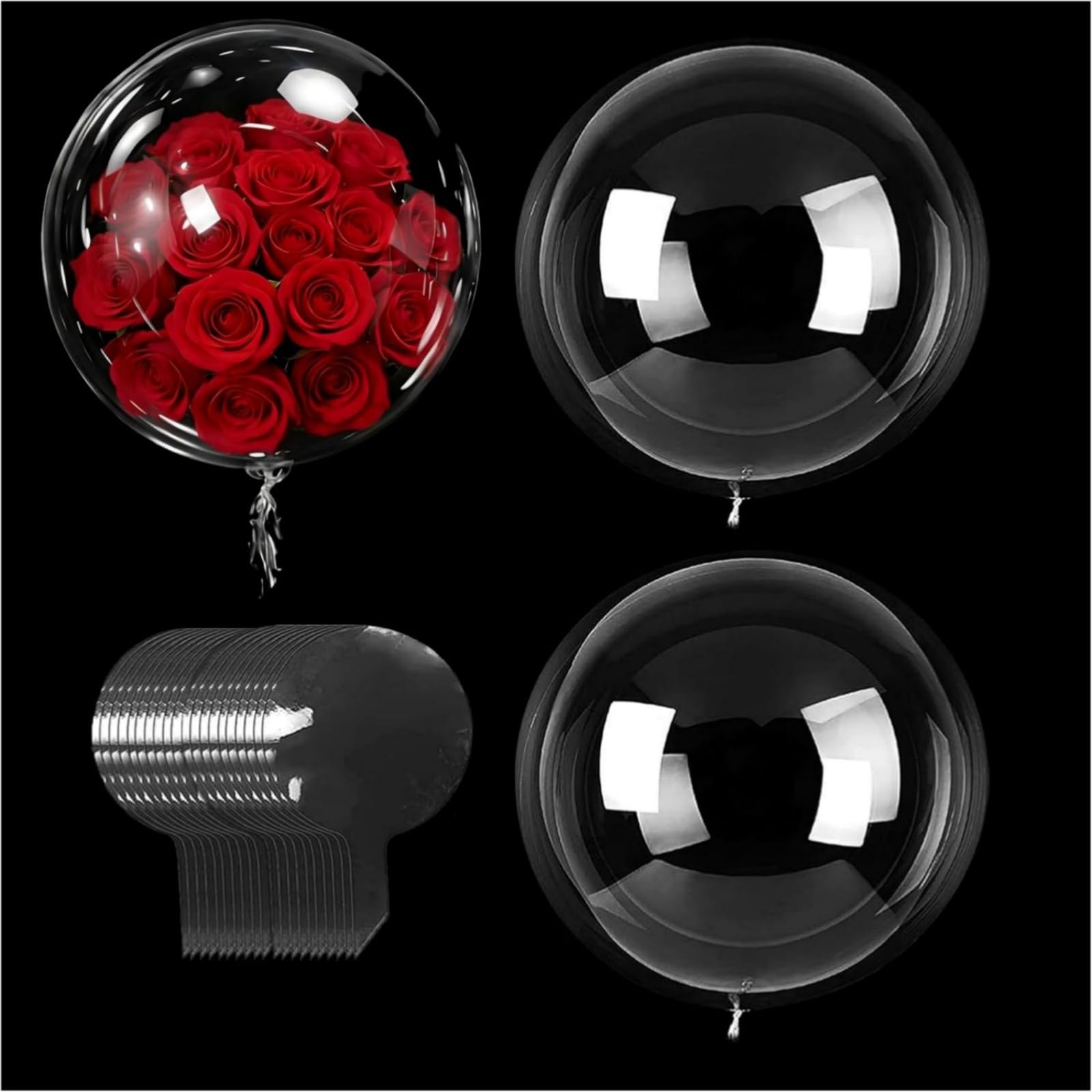 Clear Bobo Balloons 12 Pack – 24 Inch Wide Neck Bubble Balloons – Transparent Party Balloons for Birthday Wedding and Event Decorations
