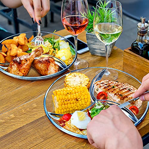 Nutriups Durable Divided Plates 10Inch, 2 Piece, Divided Dinner Plates Portion Control Plates For Adults, Bariatric Diet Microwave& Dishwasher Safe #TOP6