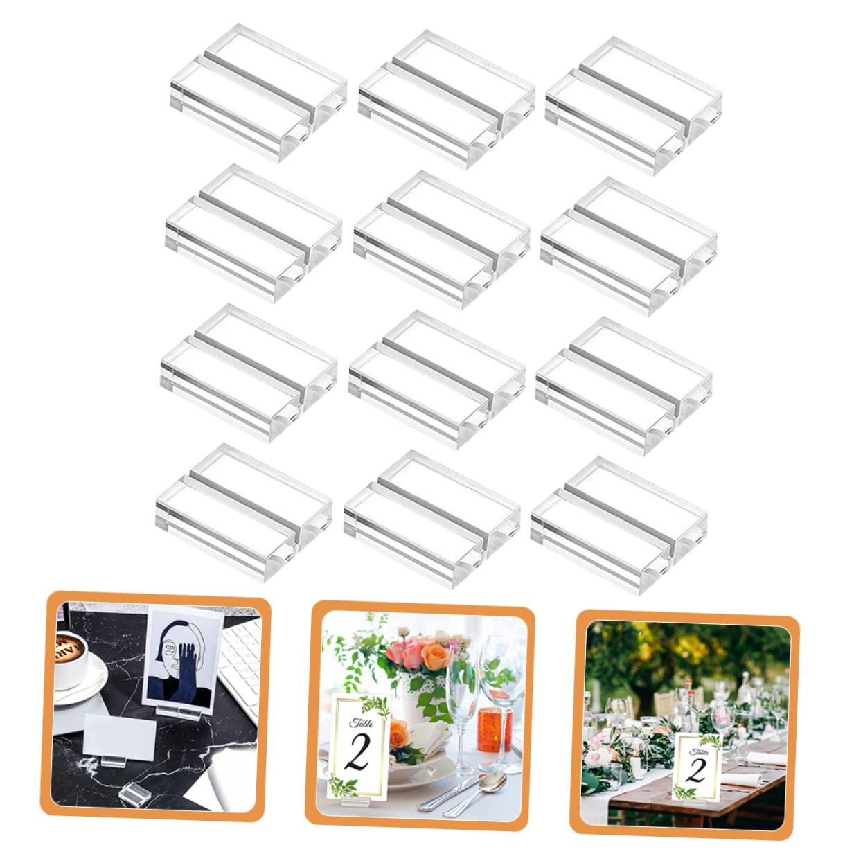 Zerodeko 36pièces Supports De Carte Acrylique Transparent Porte-nom Présentoirs Pour Événements Mariages Restaurants Et Cafés