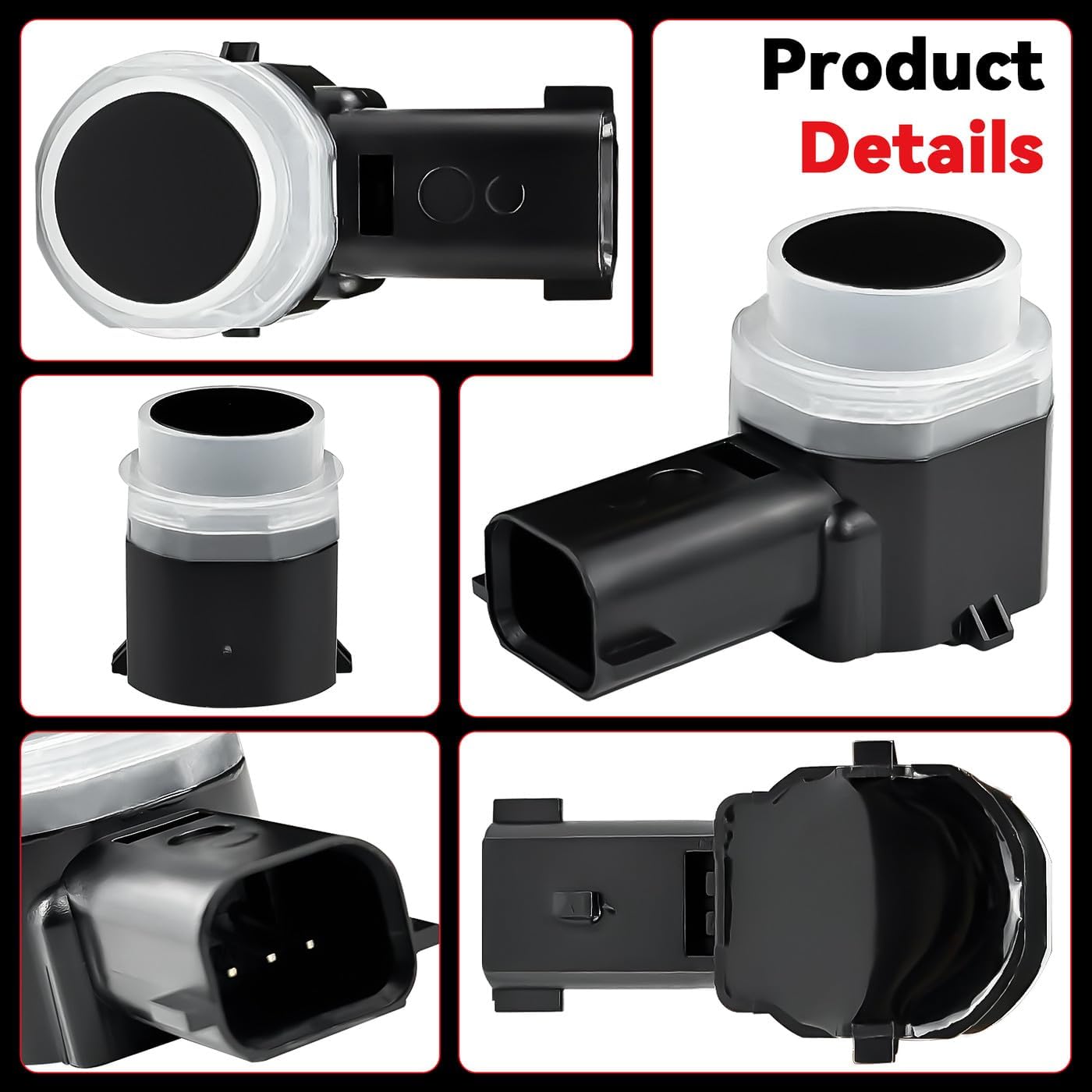 4pcs PDC Bumper Parking Aid Assist Sensors Backup Reverse Radar Replacement Kit - Compatible with 2015-2020 Ford F150 F250 F350 F450 F550 Super Duty Pickup Truck - FL3Z15K859B HC3Z15K859A