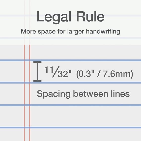 Oxford 8.5 x 11 Inch Legal Pads, 12 Pack, Wide Ruled on Both Sides, White Lined Paper, 50 Perforated Sheets per Pad, Made in the USA (74030)