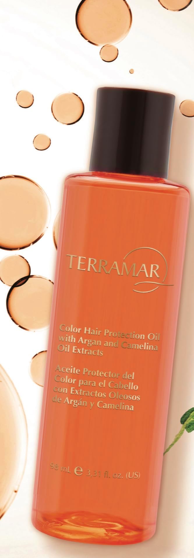 Terramar color hair protection oil with Aargan and Camelina oil Extracts/Aceite protector del color para el cabello con Extractos oleosos de Argan y Camelina